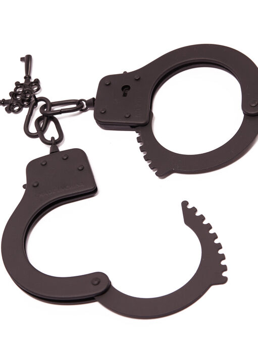 Matte Black Metal Handcuffs image number 1.0