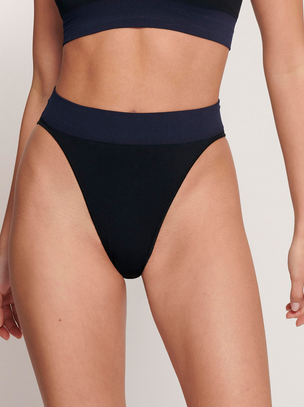 Ever Infused Aloe High Leg Brief - Black