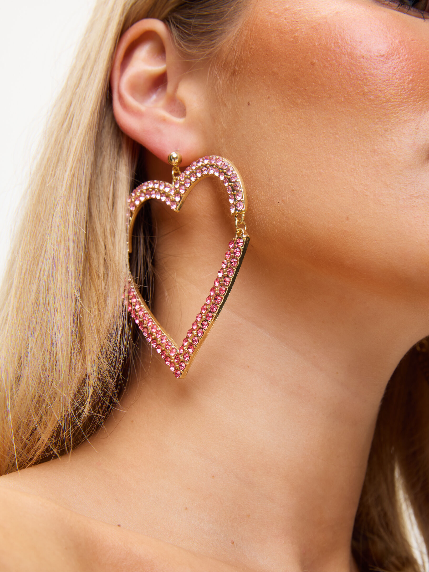 Diamante Heart Hoop Earrings Ann Summers
