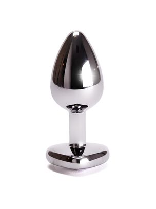 Small Jewelled Heart Metal Butt Plug