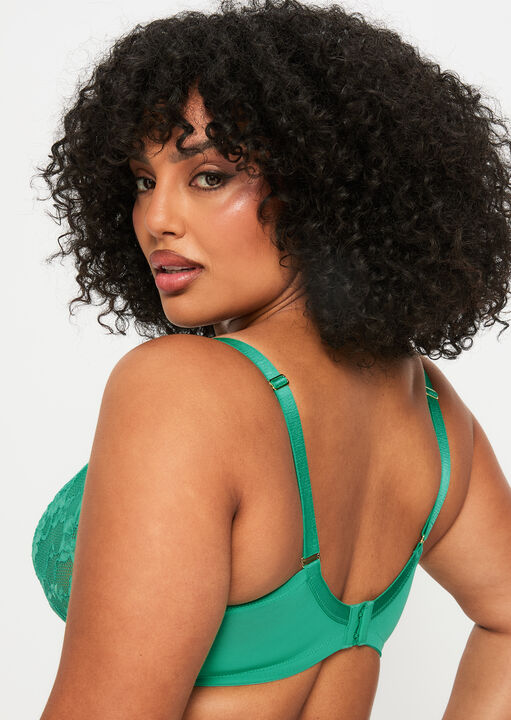 Sexy Lace Fuller Bust Non Padded Plunge Bra image number 3.0