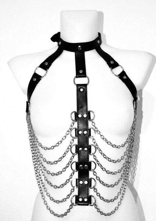 Open Cup Body Harness with Chains image number 1.0