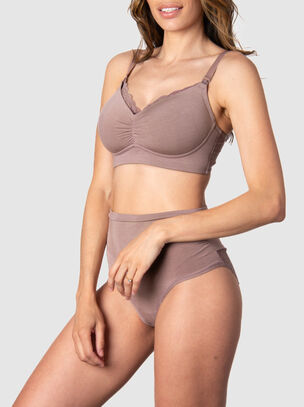 Serenity Bamboo Nursing Bra - Brown