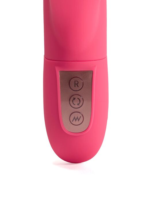 4.5 Inch Slim Rechargeable Silicone Rotating Bead Rabbit Vibrator image number 3.0