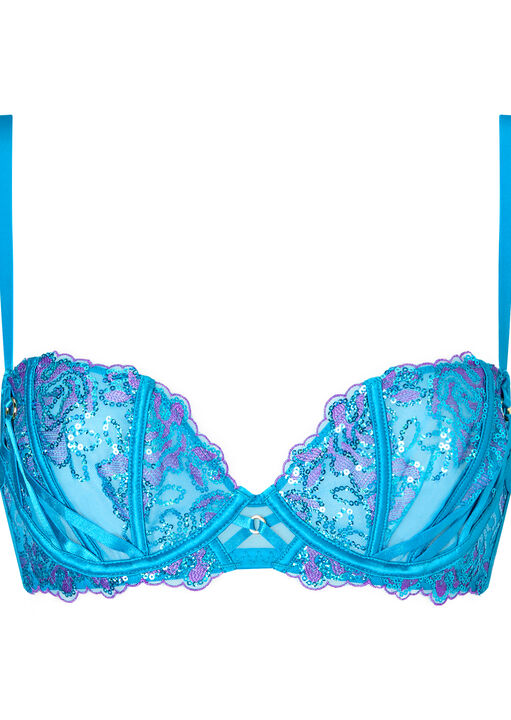 Pearlescent Embroidered Non Padded Balcony Bra image number 10.0