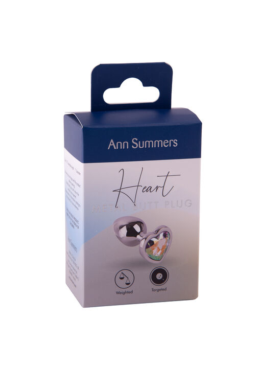Small Jewelled Heart Metal Butt Plug image number 6.0