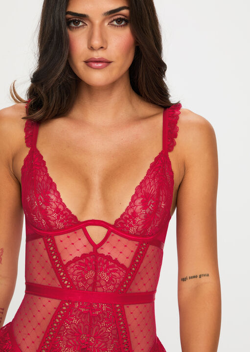 Entice Me Crotchless Teddy image number 1.0