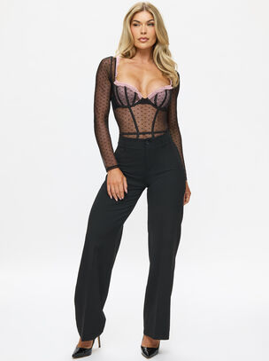 Amour Secret Underwired Lingerie Body - Black/Pink