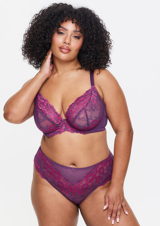 Sexy Lace Fuller Bust Non Padded Plunge Bra image number 3.0