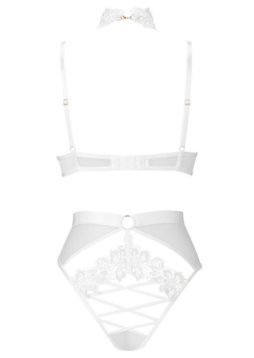 Midnight Muse Guipure Lace Crotchless Lingerie Body image number 4.0