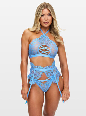 Lyra 3pc Crotchless Set