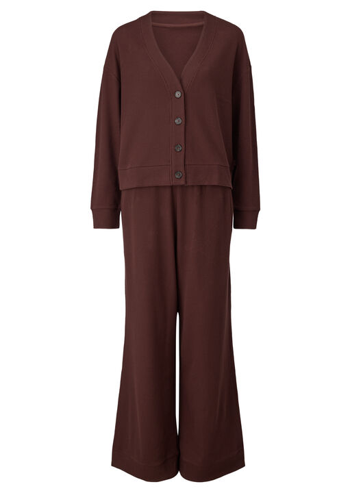 Knickerbox Cotton Waffle Long Sleeve Pyjama Top & Trousers Set image number 4.0