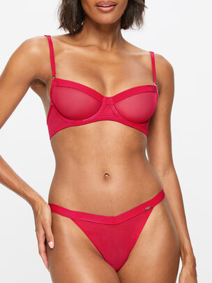 Zadie Non Pad Balcony Bra - Red