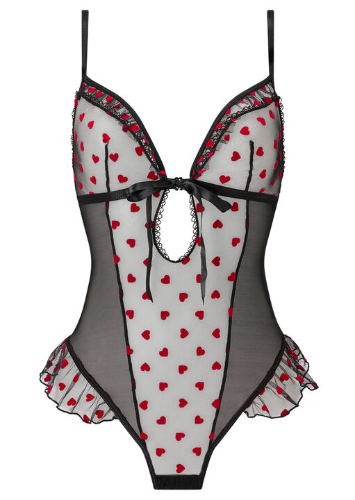 Queen of Hearts Crotchless Teddy image number 5.0