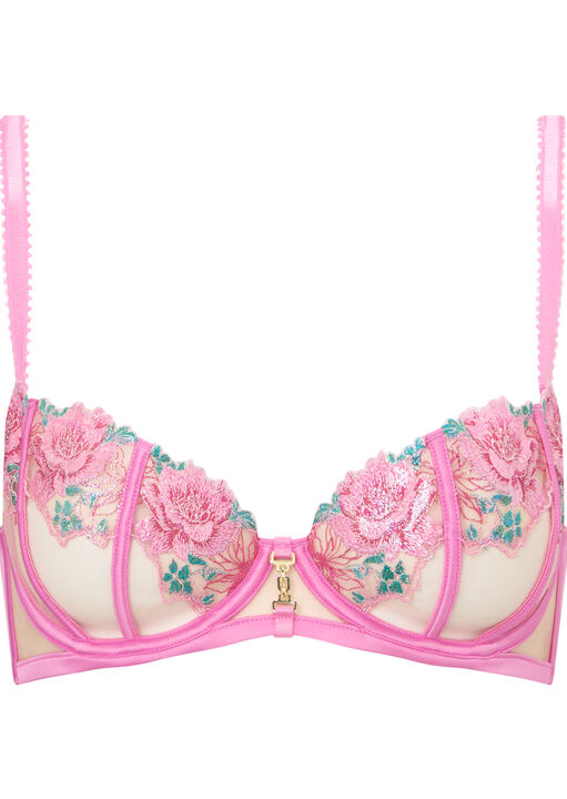 Caged Rose Non Padded Balcony Bra image number 7.0