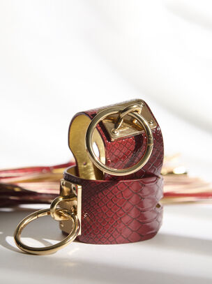 Python Faux Leather Buckle Handcuffs