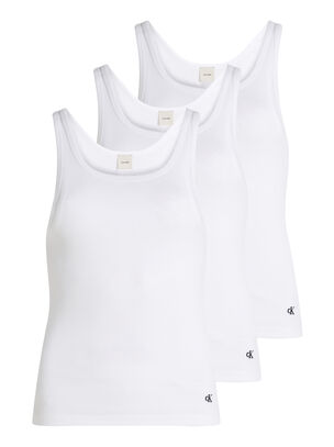 Scoop Neck Cotton Tank 3 Pack - White