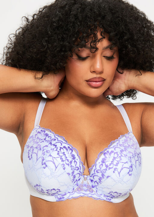 Sexy Lace Padded Plunge Bra image number 1.0