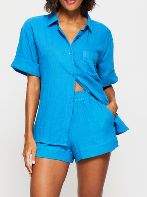 Annie Short Sleeve Shirt - Blue