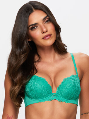 Sexy Lace Padded Plunge Bra