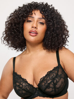 Sexy Lace Fuller Bust Non Padded Plunge Bra
