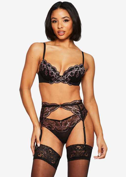 Sexy Lace Padded Plunge Bra image number 3.0