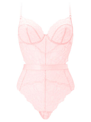 Hold Me Tight Lace Lingerie Body - Pale Pink