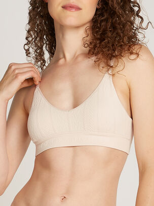 Logo Seamless Triangle Bra - Ivory