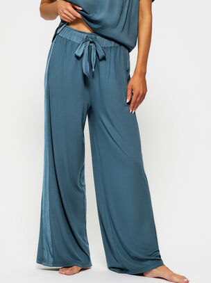 Raye Satin Jersey Trouser - Blue