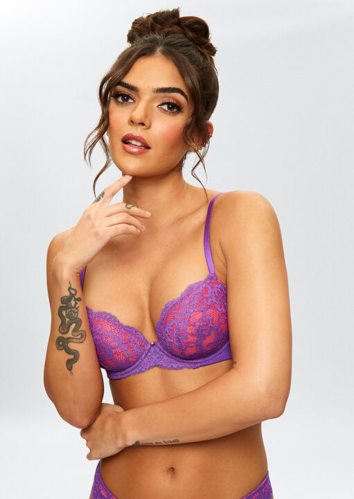 Sexy Lace Planet Padded Plunge Bra image number 2.0
