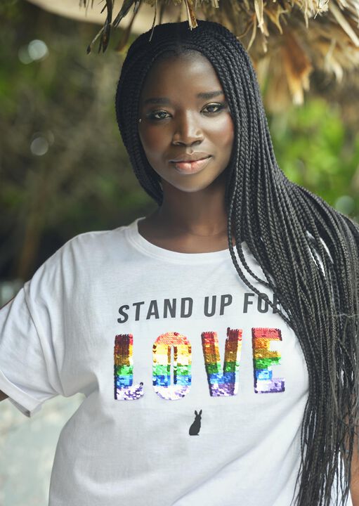 Stand Up For Love Tee & Short Set  image number 6.0