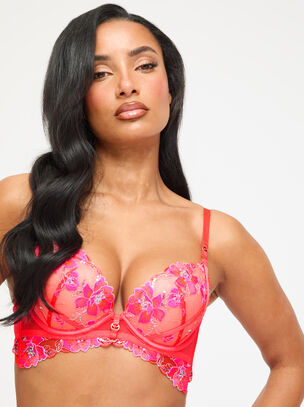 Glistening Padded Plunge Bra