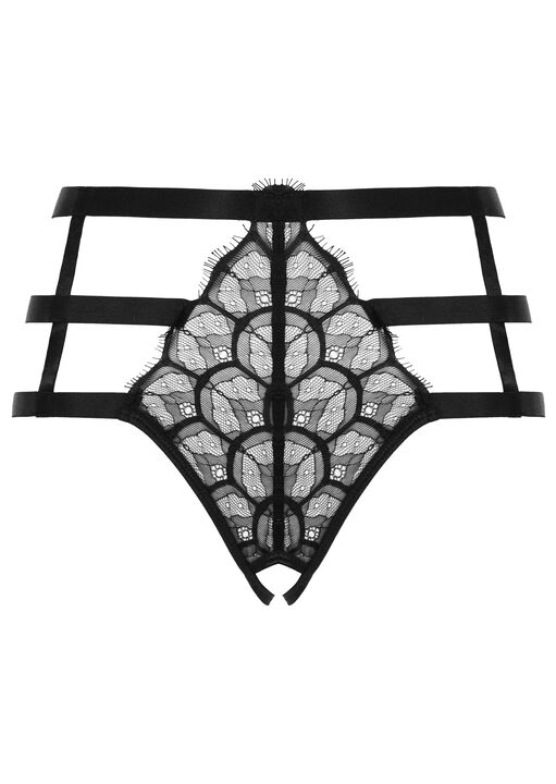 The Adored High Waist Crotchless Brief image number 4.0