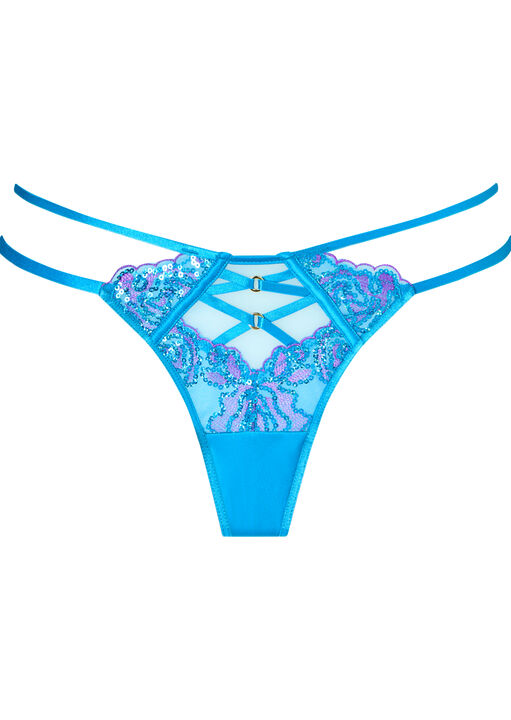 Pearlescent Embroidered Thong image number 4.0