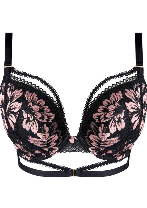 Yours Truly Lace Padded Plunge Bra image number 10.0