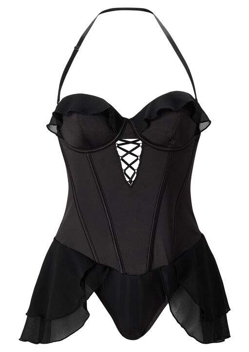 Electra Satin Padded Wired Teddy Lingerie image number 5.0