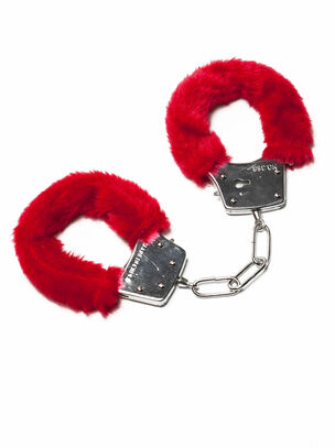 Red Faux Fur Handcuffs