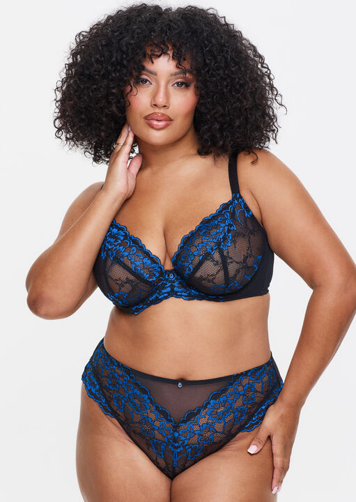 Sexy Lace Fuller Bust Non Padded Plunge Bra image number 3.0