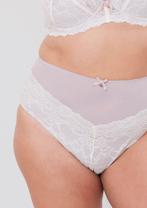 Tonal Lace High Waist Brief image number 0.0