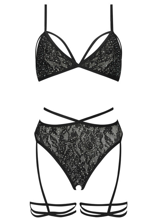 Midnight Kisses Crotchless Set image number 4.0