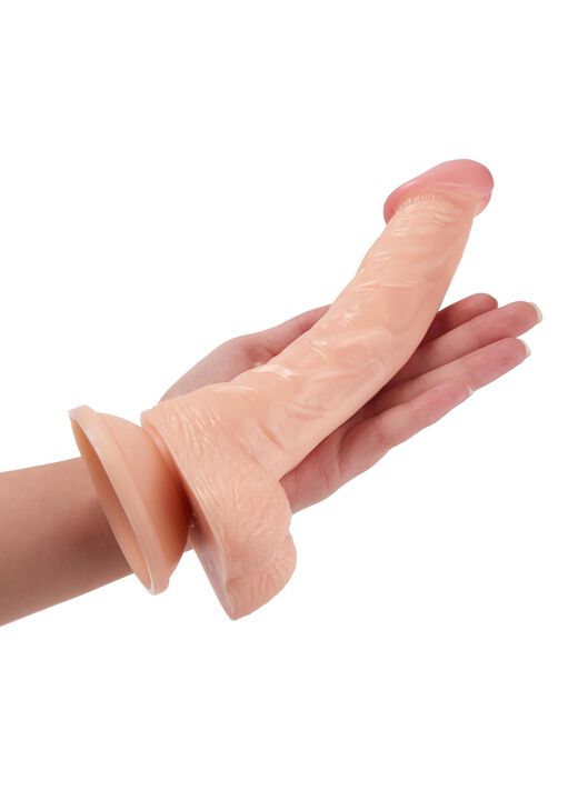 7 Inch Realistic Waterproof Curved Dildo with Suction Cup Base image number 1.0
