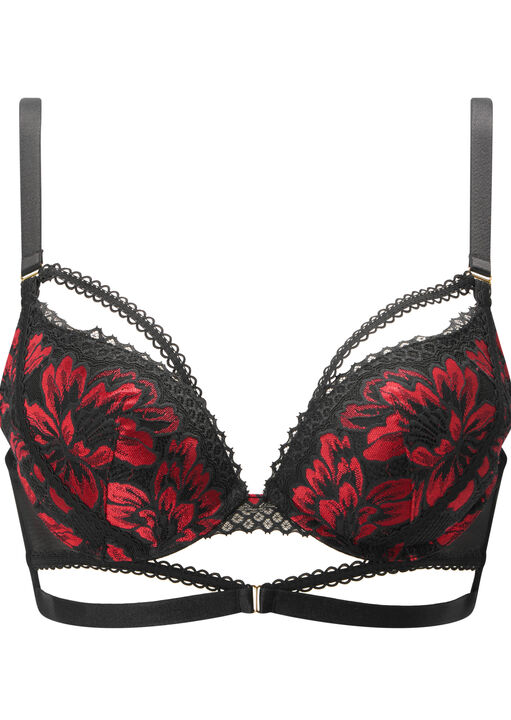 Yours Truly Lace Padded Plunge Bra image number 8.0