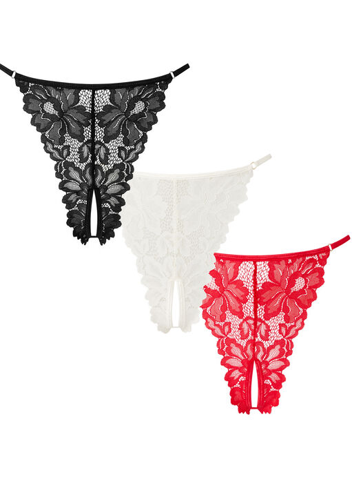 Confession Crotchless String 3 Pack image number 1.0