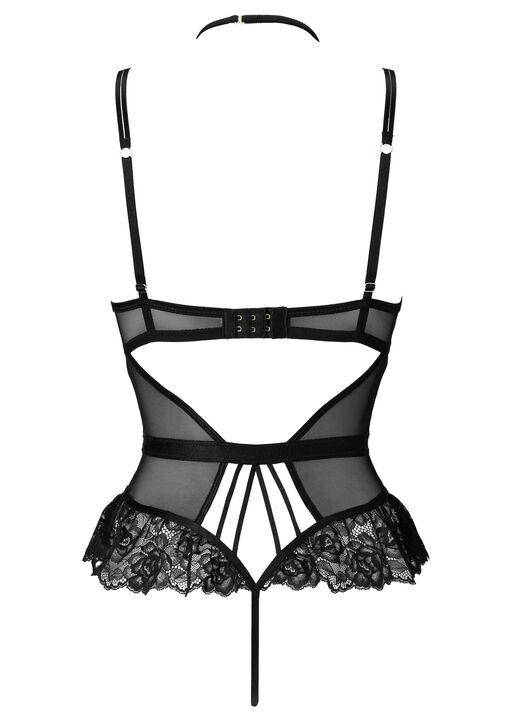 Tease Me Twice Lace Crotchless Teddy Lingerie image number 4.0