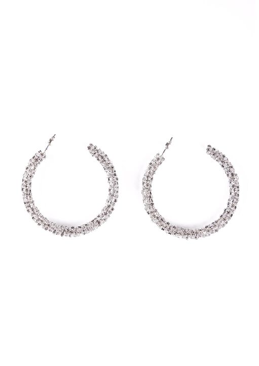 Diamante Hoop Earrings image number 1.0