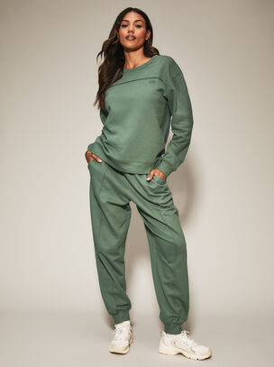 Knickerbox Jessica Cotton Sweat Joggers - Dark Green