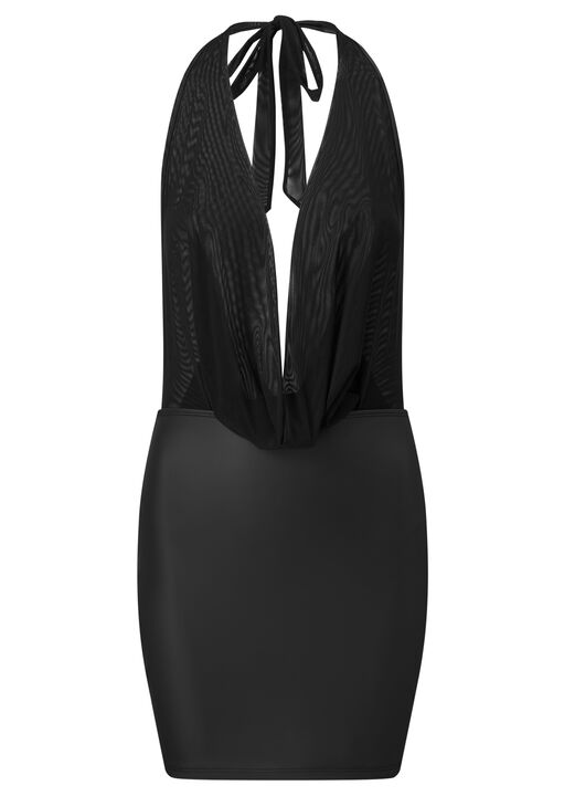 Draped In Desire PU Mini Dress image number 3.0