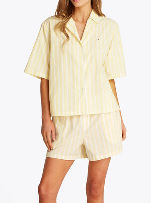Essentials Short Sleeved Poplin Shirt - Yellow