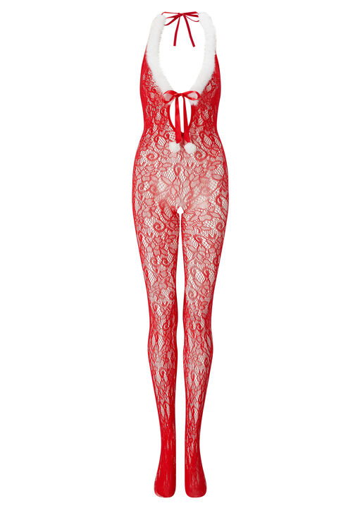 Winter Wonderland Lace Crotchless Bodystocking image number 2.0