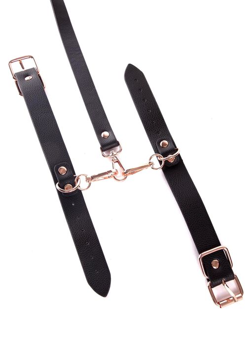 Signature Faux Leather Handcuffs with Lead image number 2.0
